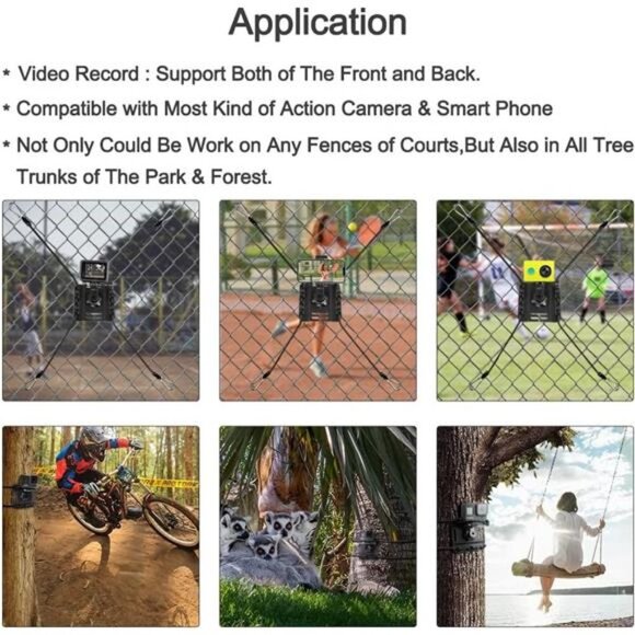 Fence Mount Clamp Tree Rope Buckle Compatible w/ GoPro AKASO DJI Action Camera - Picture 3 of 7